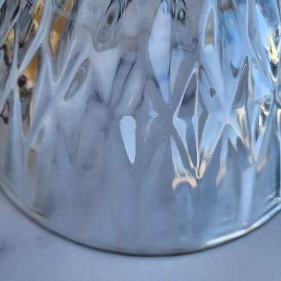 Clear glass etched serving bowl dinnerware servingware dinner party victorian - Picture 4 of 4